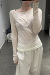 BASERANGE Long-sleeved patchwork top T-shirt series Portugal BAS-TOGN-CG-AU23-UNDYED